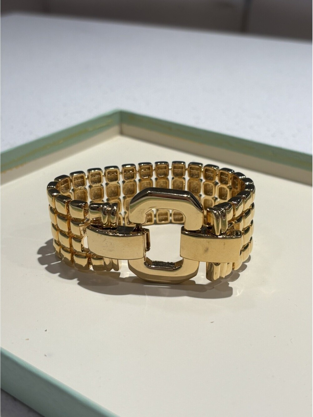 Vintage Bracelet JOAN RIVERS Wide Chain Buckle 7.75" Designer Fashion Jewelry